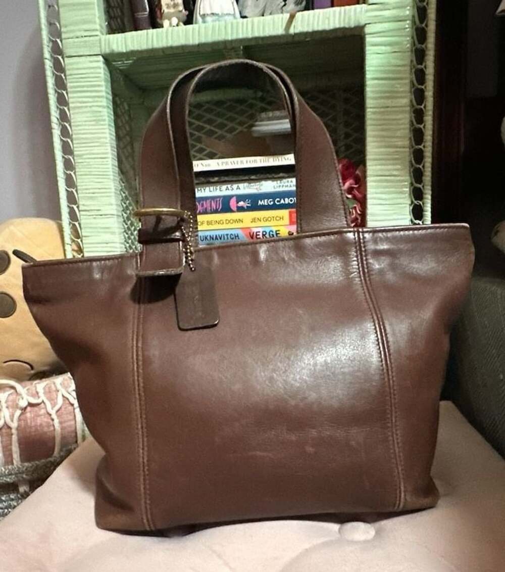 Coach Waverly Tote Brown Leather Handbag 4133